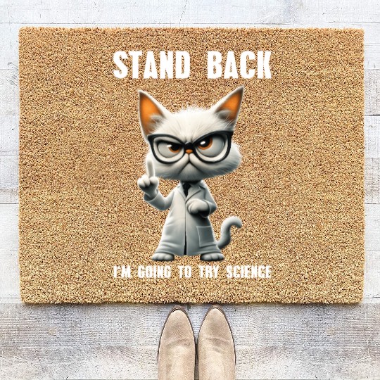 I'm Going To Try Science Science Cat Meme Coir Doormats