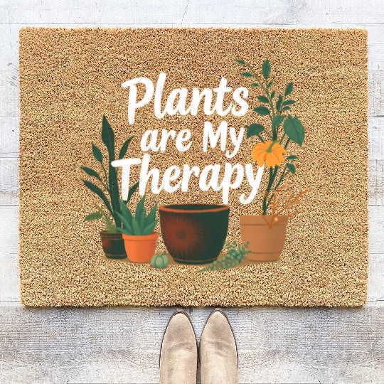 Plants Are My Therapy Coir Doormats