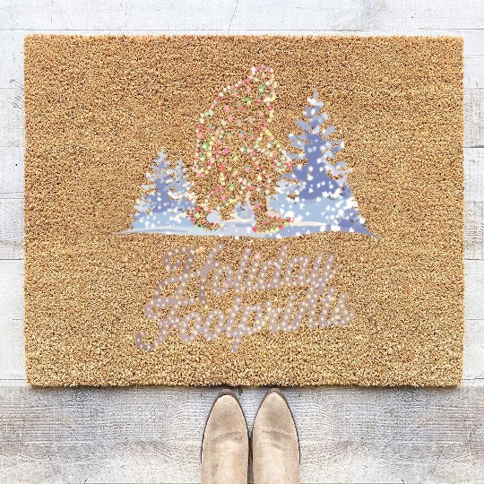 Holiday Footprints Christmas Bigfoot Adventure Coir Doormats