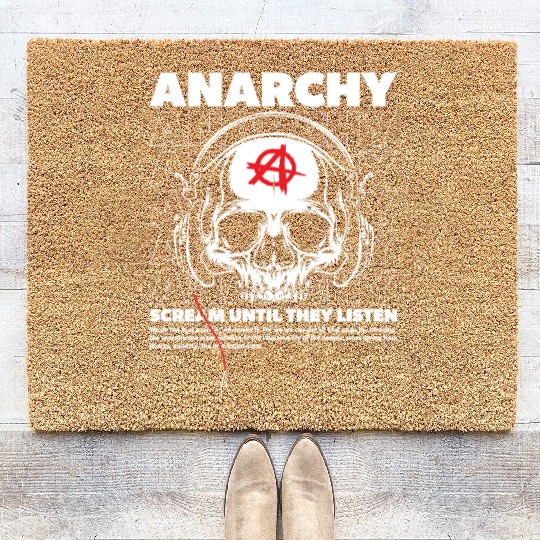 Anarchy Scream Until They Listen Punk Coir Doormats