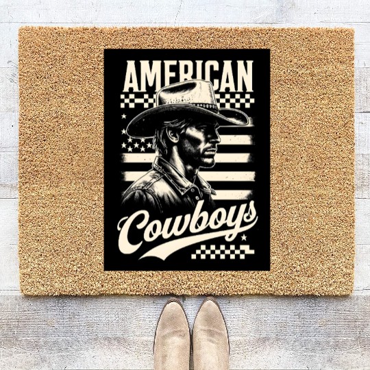 Black and white Cowboy Coir Doormats
