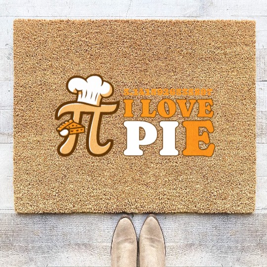 I Love Pie Funny Pi Day Design Coir Doormats