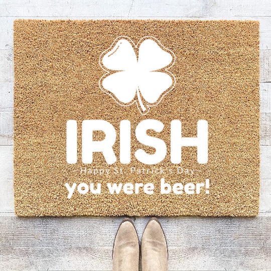 Irish you were beer Coir Doormats