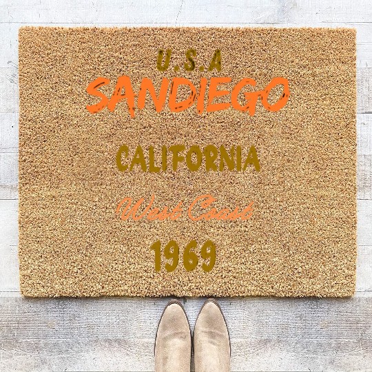 San Diego West Coast California America History Coir Doormats
