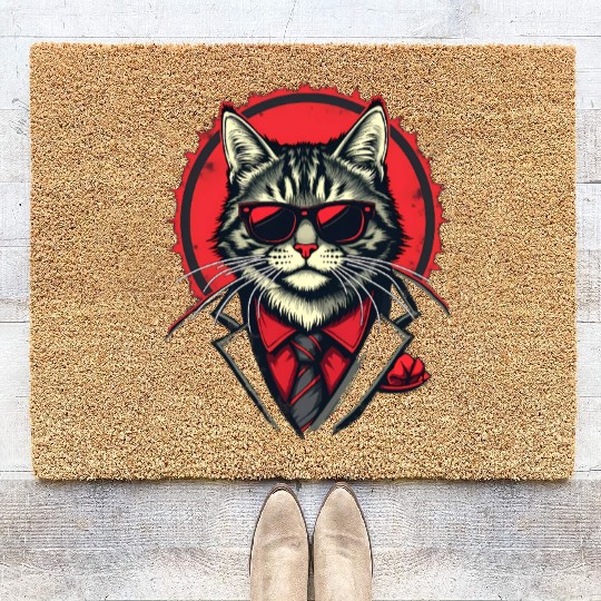 Gangster Cat Crew Design Coir Doormats