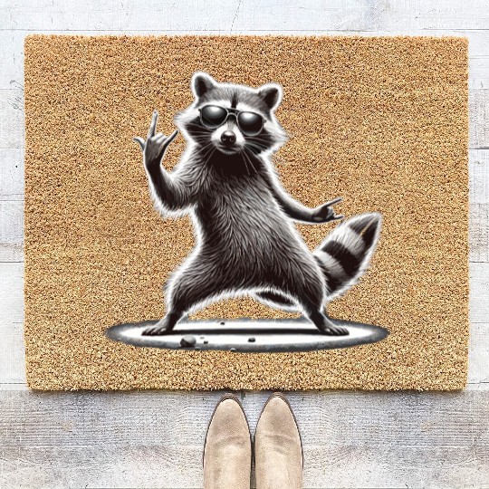 Rock Raccoon – Metal and Coolness Coir Doormats