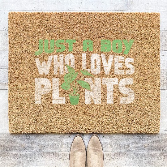 Plant Lover Gardening Boy Just A Coir Doormats