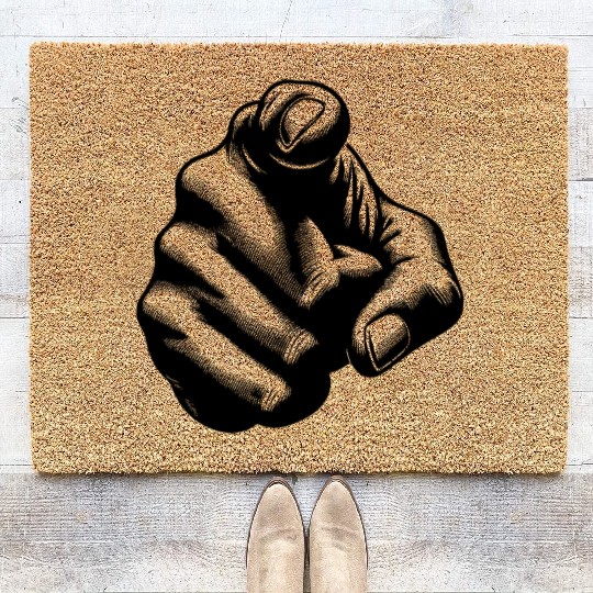 Classic Hand Position Precise Index Finger Gesture Coir Doormats