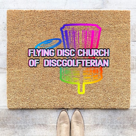 Flying Disc Church Funny Disc Golf Humor Golfer Coir Doormats
