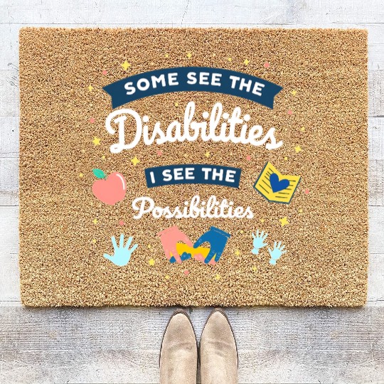 Inspirational Special Ed Teacher Gift Coir Doormats