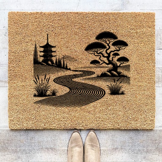 Japanese Temple Path Of Meditative Balance Coir Doormats