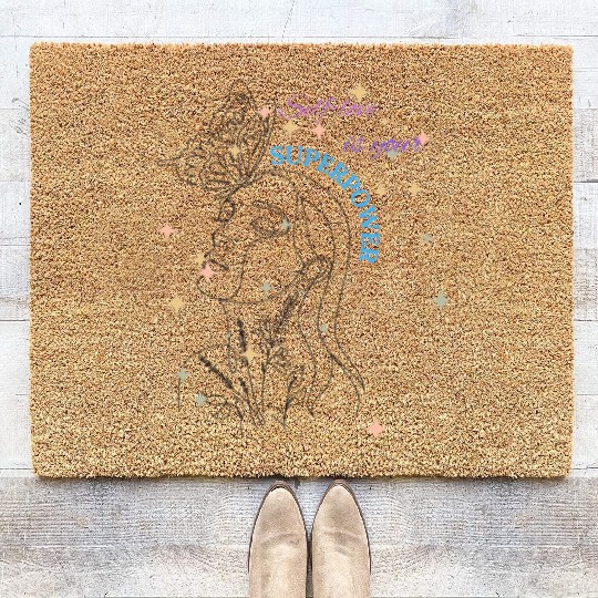 Self-Love Superpower: Butterfly & Floral Art Coir Doormats