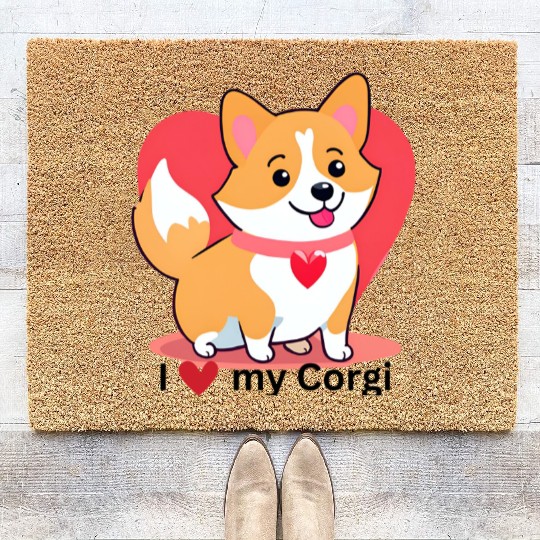 I Love my Corgi Coir Doormats