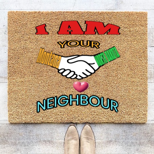 I AM YOUR NEIGHOUR MONTANA AND NORTH DAKOTA Coir Doormats