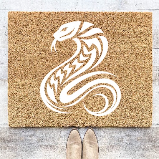 T Tattoo Style Dangerous Snake Coir Doormats