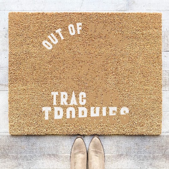 Out of office Tracking trophies Funny Deer Hunting Coir Doormats