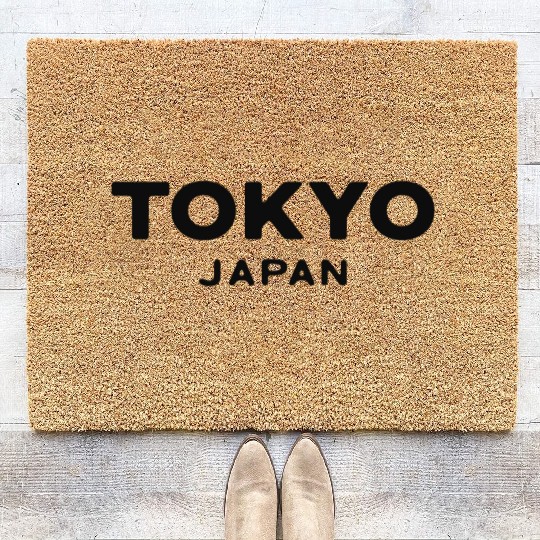 Tokyo Japan Asia Font Design Print Coir Doormats