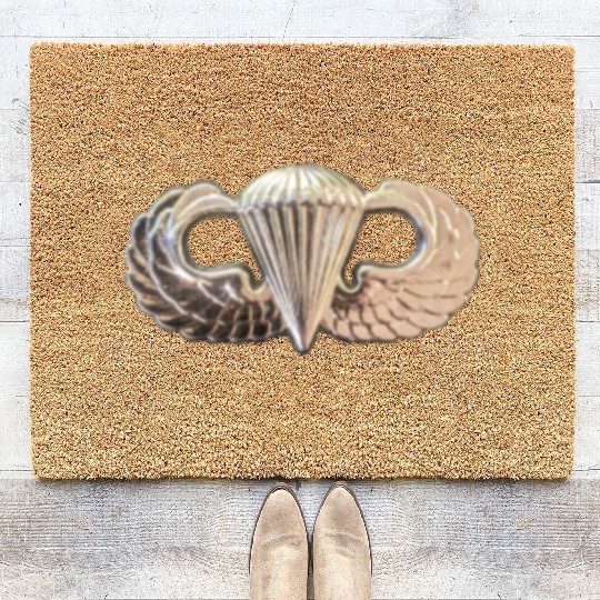 Airborne Wings gift for your favorite veteran. Coir Doormats