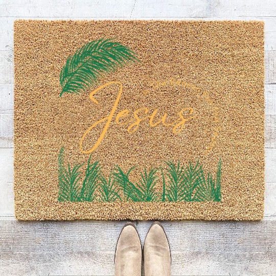 Jesus Is The Reason For The Season - Gold Text Coir Doormats