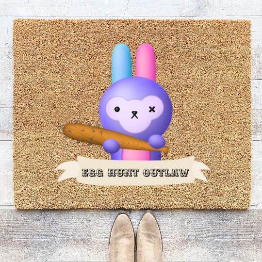 Egg Hunt Outlaw Easter Coir Doormats