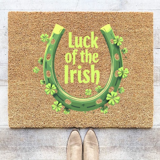 Luck of the Irish Horseshoe Design Coir Doormats