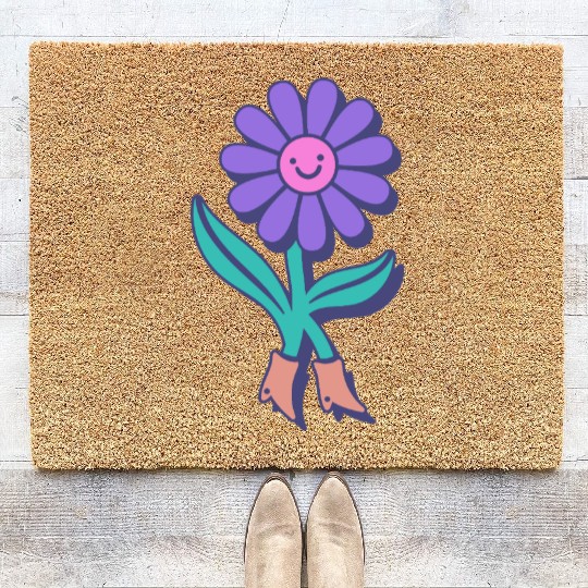 Walking Flower – Playful Bloom Character Coir Doormats