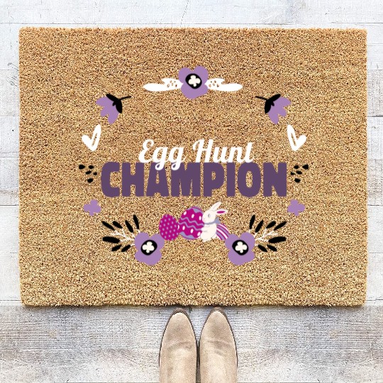 Egg Hunt Champion Easter Coir Doormats