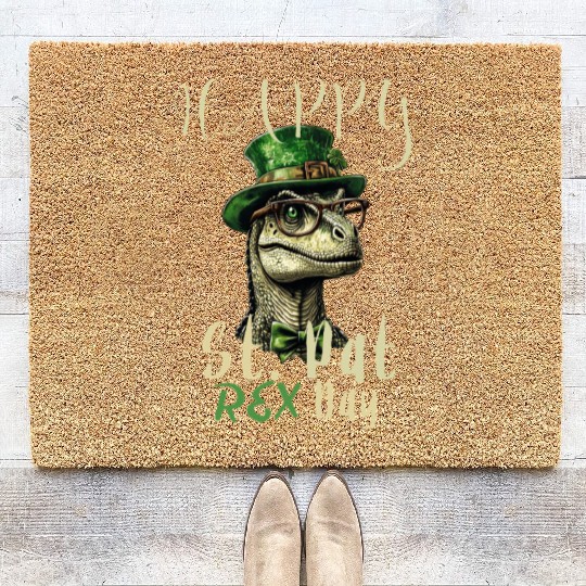 St. Pat-REX Day – Dino Style! Coir Doormats