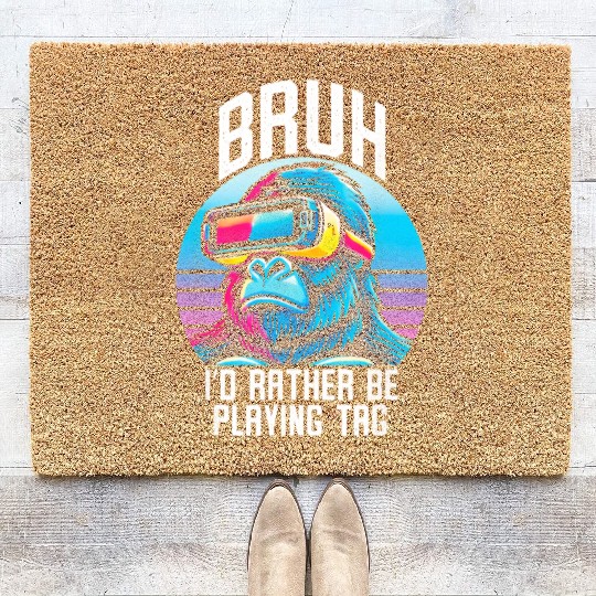 Bruh VR Gorilla Funny Gaming Virtual Reality Coir Doormats
