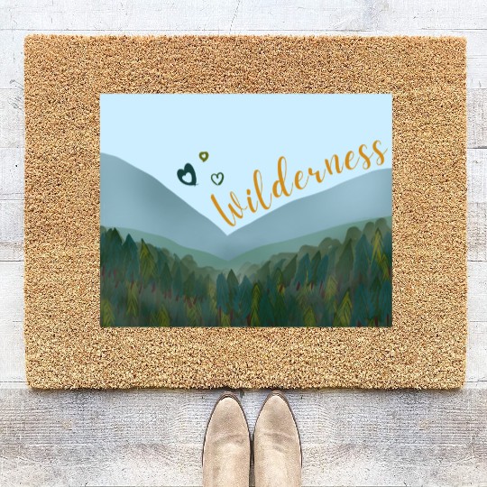 Love wilderness sticker, adventure, outdoors Coir Doormats