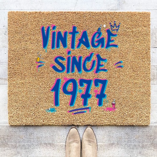 Vintage 1977 Graffiti Glitch - 48 Years of Style Coir Doormats