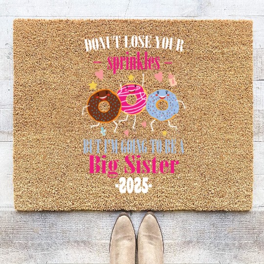 I'm Going to be a Big Sister of Twins Baby Coir Doormats