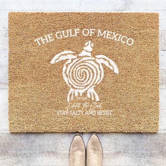 Tribal Sea Turtle of the of Mexico Coir Doormats