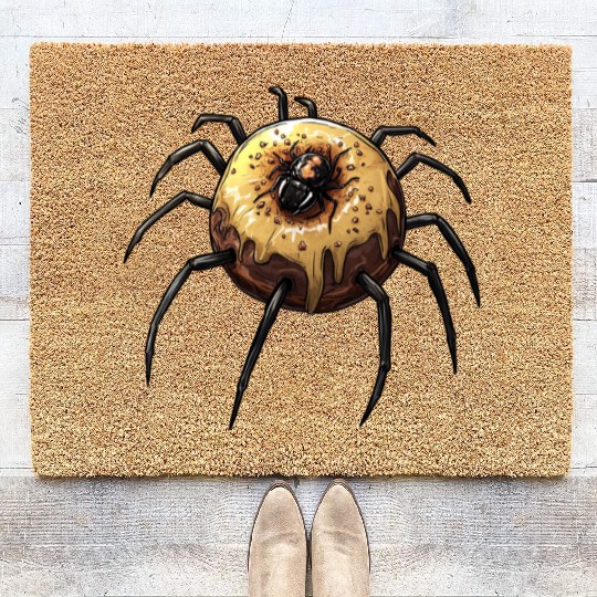 Donut Spider Funny Creative Motif Coir Doormats