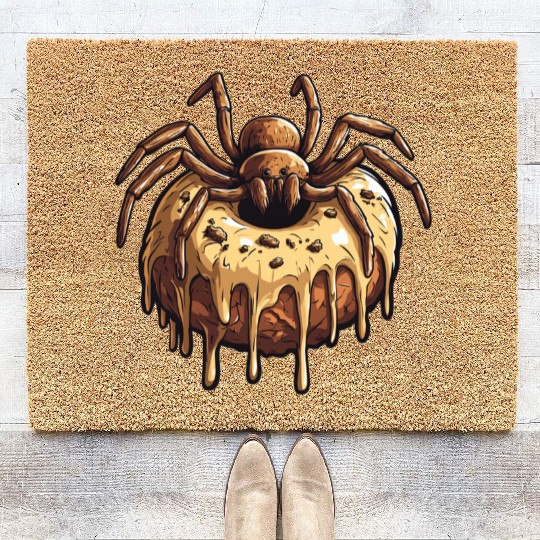 Donut Spider Funny Creative Motif Coir Doormats