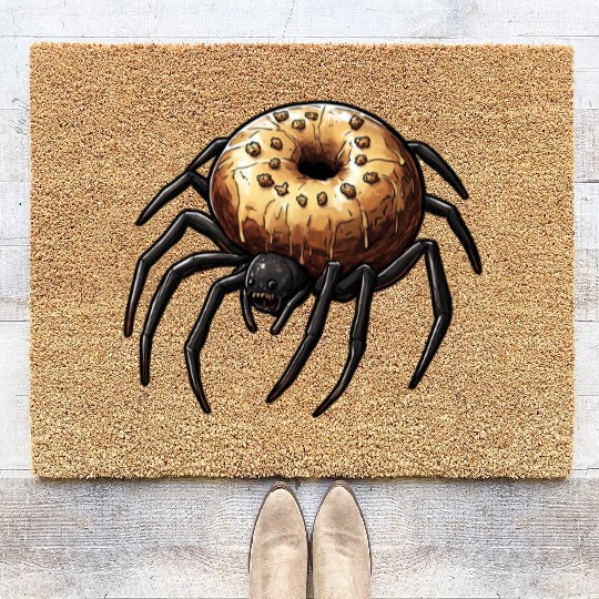 Donut Spider Funny Creative Motif Coir Doormats