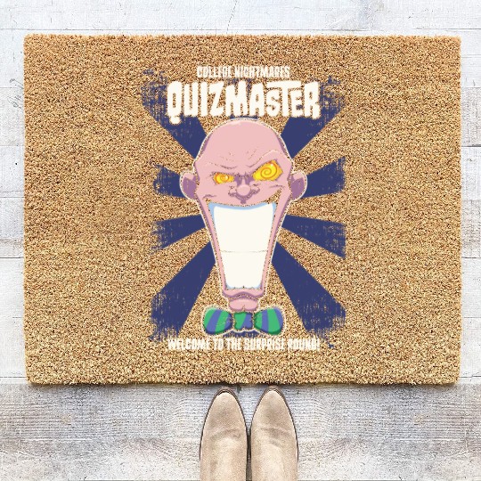 Quizmaster Funny Cartoon College Coir Doormats