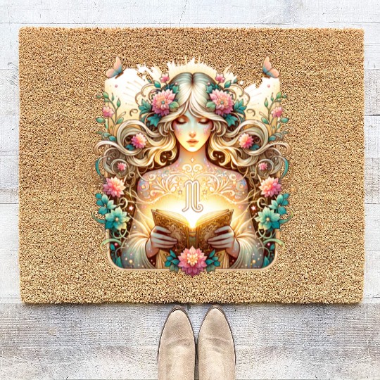 Virgo - Starlit Goddess of Purity Coir Doormats