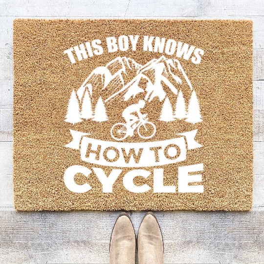 This Boy Knows How To Cycle Coir Doormats