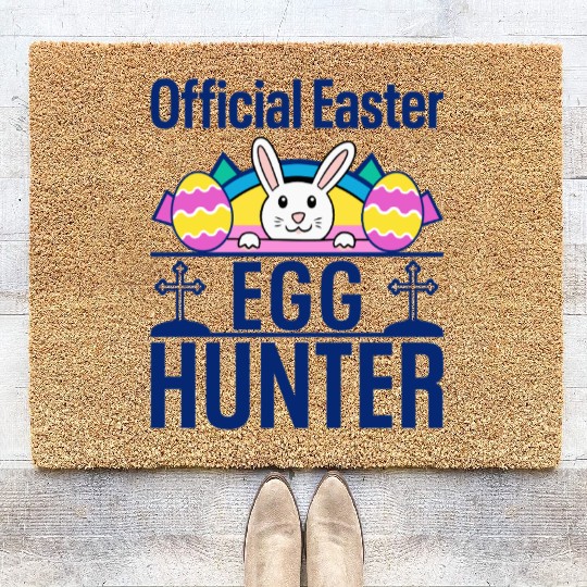 Official Easter Egg Hunter Bunny Funny lover Coir Doormats