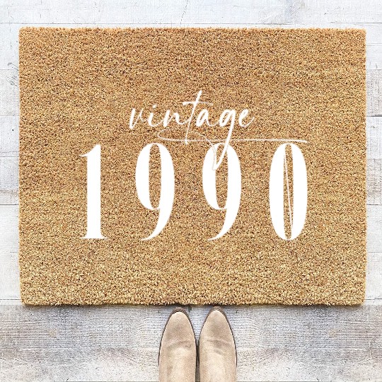 Vintage 1990 Elegant Minimalist Birthday Coir Doormats
