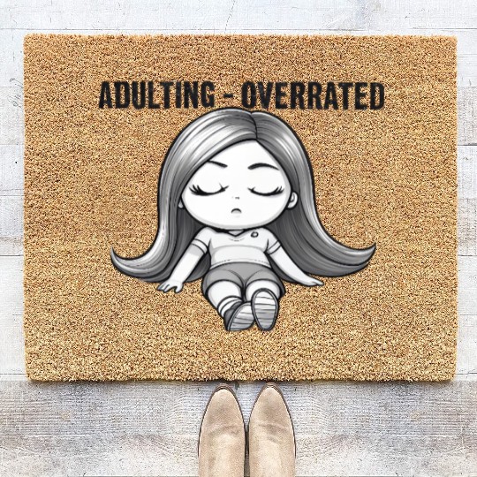 Adulting Overrated Coir Doormats