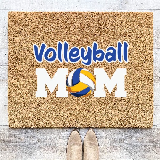 Volleyball Mom Design Proud Sports Mama Style Coir Doormats