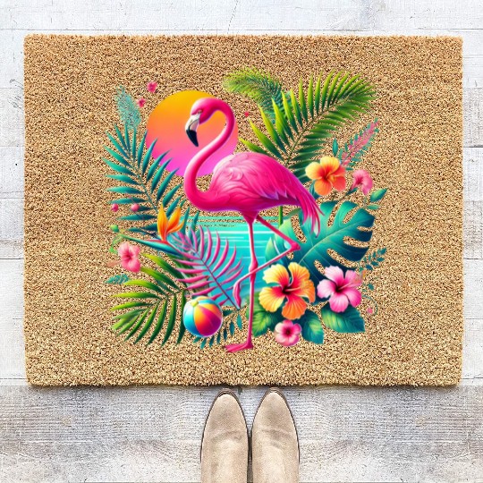 Flamingo Design Coir Doormats