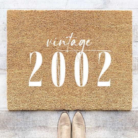 Vintage 2002 Elegant Minimalist Birthday Coir Doormats