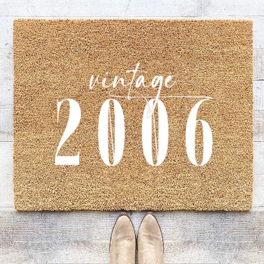 Vintage 2006 Elegant Minimalist Birthday Coir Doormats