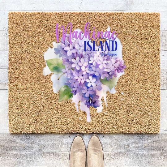 Mackinac Island Michigan Lilacs Lilac Festival Sta Coir Doormats