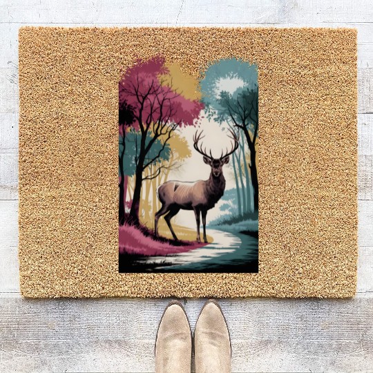 Deer in the forest 5 Coir Doormats