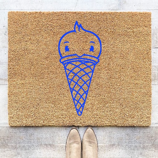 Bird Ice Cream Waffle Scoops Summer Yummy eating Coir Doormats