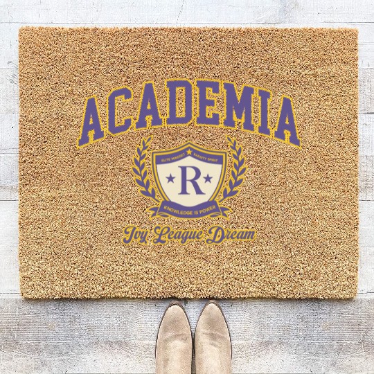 Academia Aesthetic College Logo - Vintage Universi Coir Doormats
